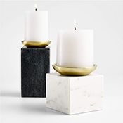 Sain Black Marble Pillar Candle Holders