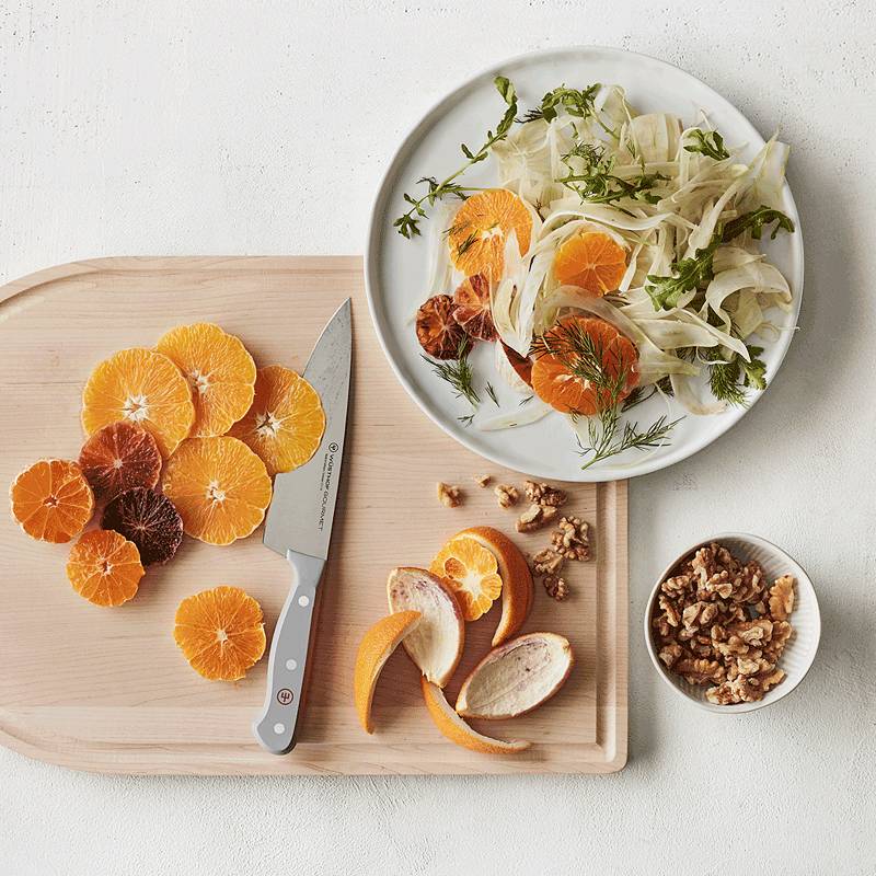 Braised fennel with orange and hazelnuts recipe