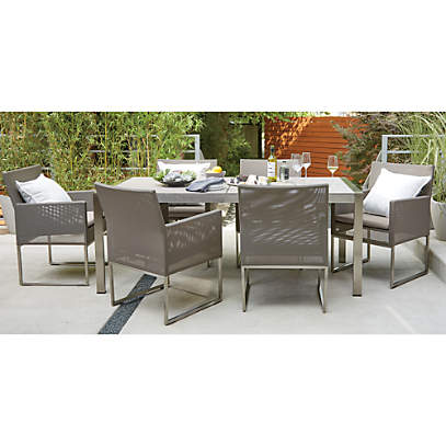 Dune Taupe Outdoor Patio Dining Chair with Sunbrella Cushion