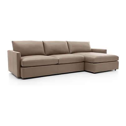 Lounge Deep Leather Square Tail, Rananto Off White Leather Sleeper Sofa