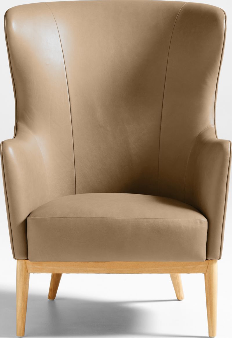 Alva Leather Wingback Accent Chair + Reviews Crate & Barrel