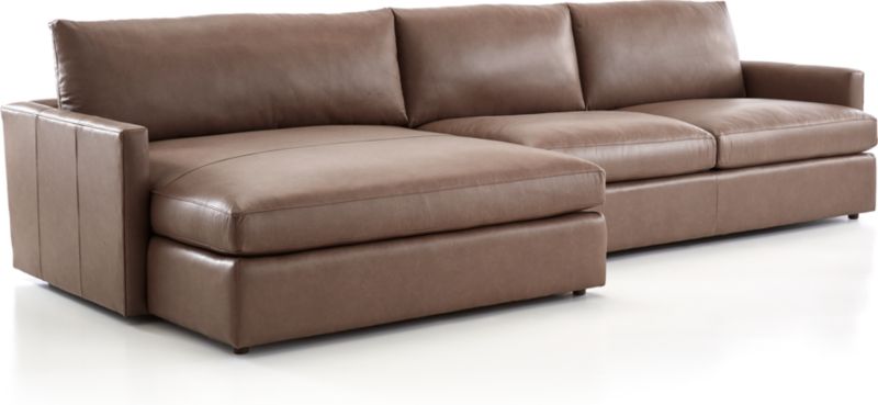 Lounge Leather 2 Piece Left Arm Double, Chaise Lounge Leather Sofa