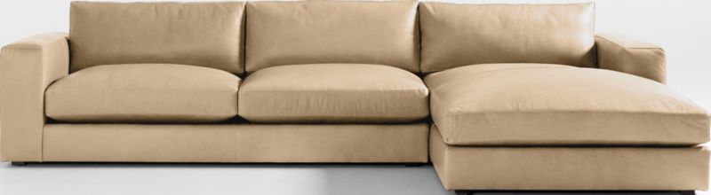 Oceanside Low Leather 2-Piece Right-Arm Chaise Sectional Sofa - image 0 of 11