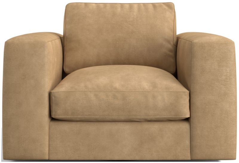 Oceanside Low Leather Wide-Arm Swivel Chair - image 0 of 7