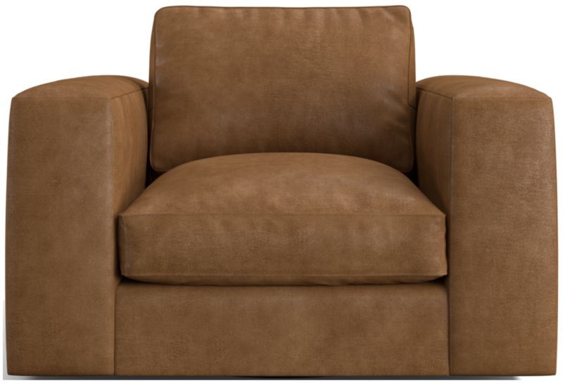 Oceanside Low Leather Wide-Arm Swivel Chair - image 0 of 7