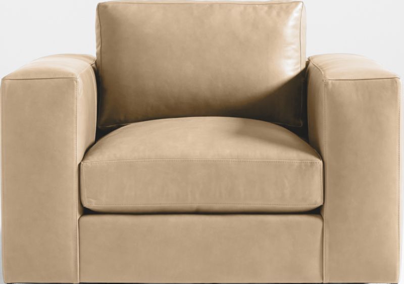 Oceanside Low Leather Wide-Arm Swivel Chair - image 0 of 8