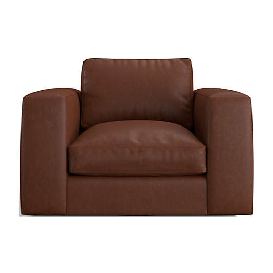 Oceanside Low Leather Wide-Arm Swivel Chair