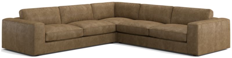 Oceanside Low Leather 3-Piece Deep-Seat L-Shaped Sectional Sofa - image 0 of 11