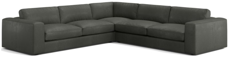 Oceanside Low Leather 3-Piece Deep-Seat L-Shaped Sectional Sofa - image 0 of 9