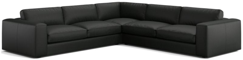 Oceanside Low Leather 3-Piece Deep-Seat L-Shaped Sectional Sofa - image 0 of 10