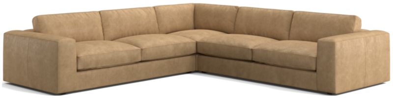 Oceanside Low Leather 3-Piece Deep-Seat L-Shaped Sectional Sofa - image 0 of 9