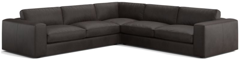 Oceanside Low Leather 3-Piece Deep-Seat L-Shaped Sectional Sofa - image 0 of 10