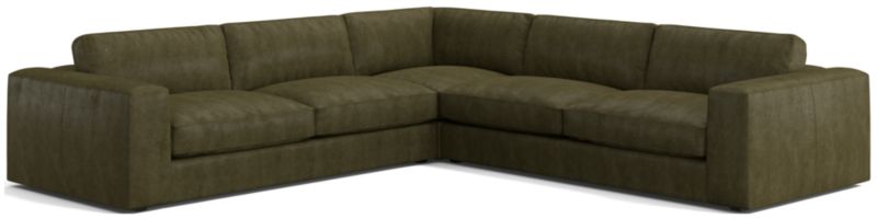 Oceanside Low Leather 3-Piece Deep-Seat L-Shaped Sectional Sofa - image 0 of 9