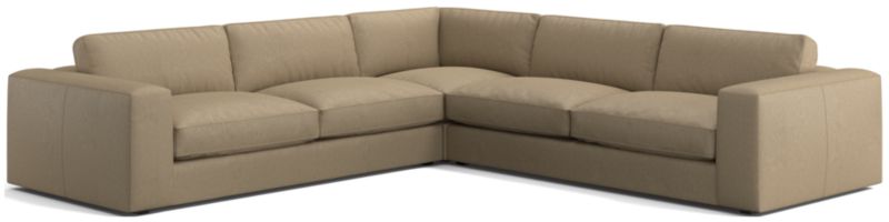 Oceanside Low Leather 3-Piece Deep-Seat L-Shaped Sectional Sofa - image 0 of 9