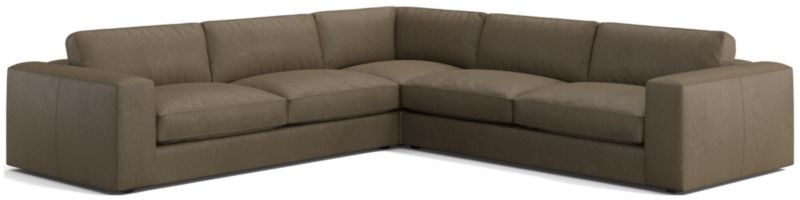 Oceanside Low Leather 3-Piece Deep-Seat L-Shaped Sectional Sofa - image 0 of 9