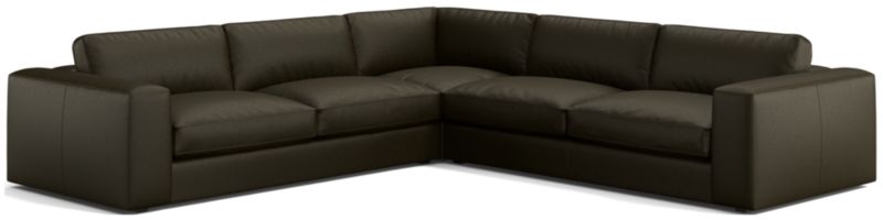 Oceanside Low Leather 3-Piece Deep-Seat L-Shaped Sectional Sofa - image 0 of 10