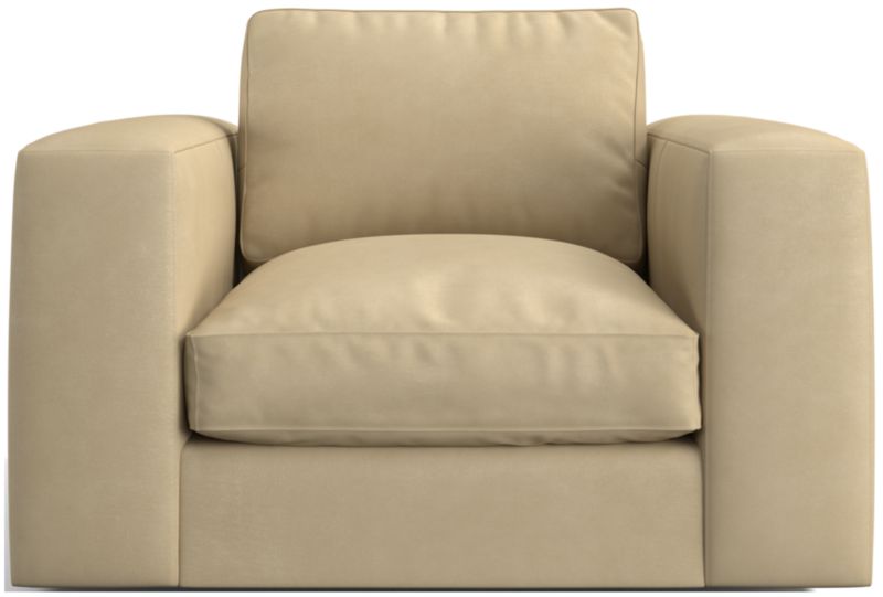 Oceanside Low Leather Deep-Seat Swivel Chair - image 0 of 6