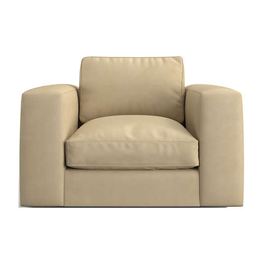 Oceanside Low Leather Deep-Seat Swivel Chair