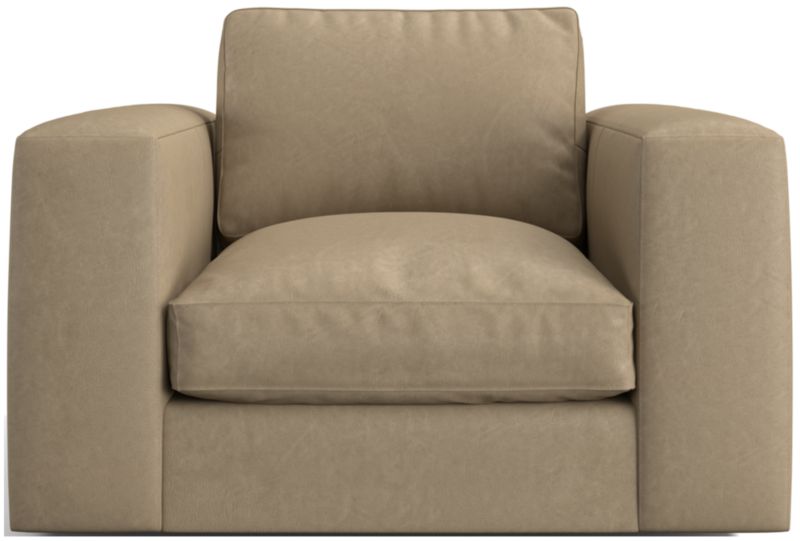 Oceanside Low Leather Deep-Seat Swivel Chair - image 0 of 6