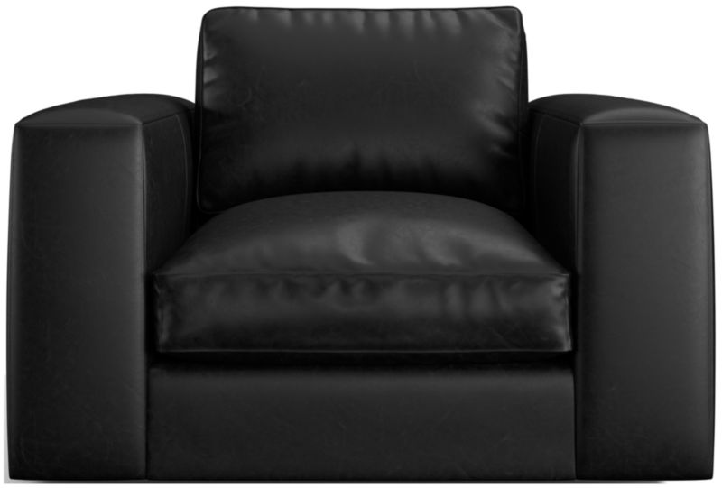 Oceanside Low Leather Deep-Seat Swivel Chair - image 0 of 6