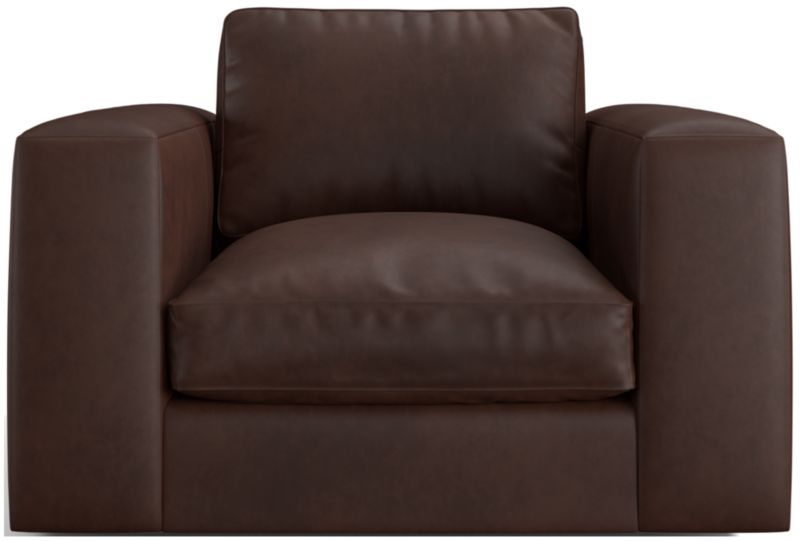 Oceanside Low Leather Deep-Seat Swivel Chair - image 0 of 7