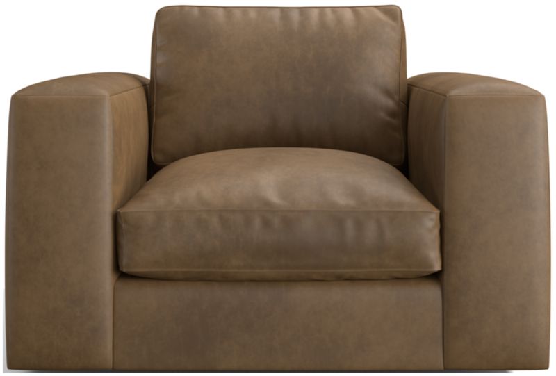 Oceanside Low Leather Deep-Seat Swivel Chair - image 0 of 7