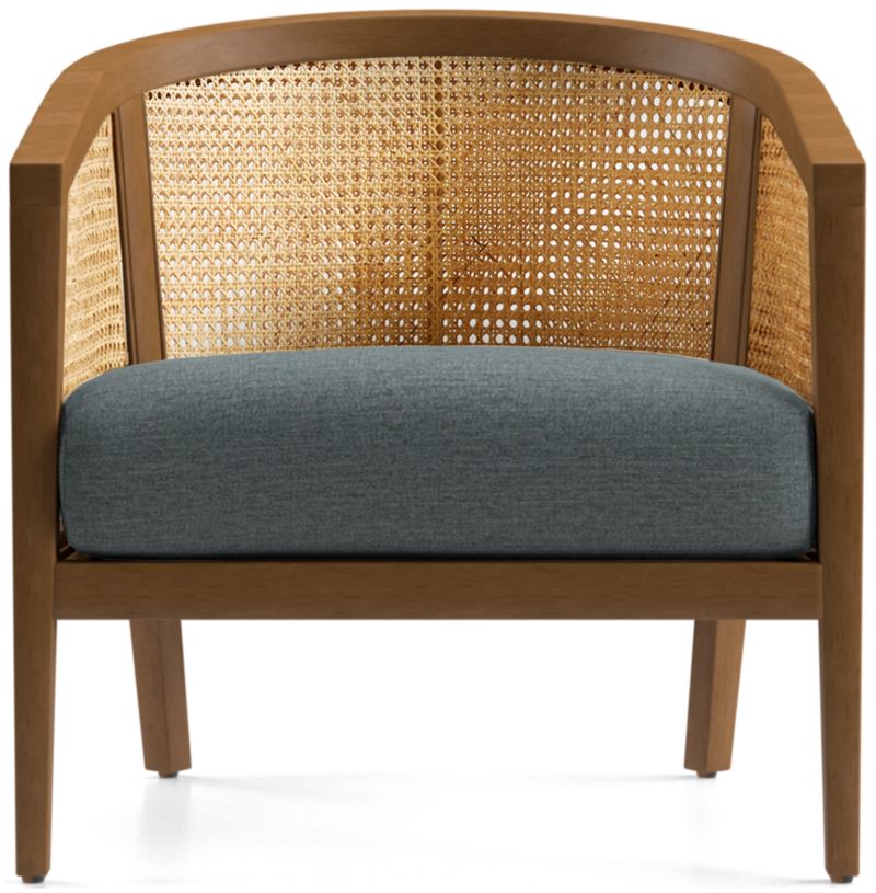 Ankara Natural Cane Chair with Ivory Cushion | Crate & Barrel