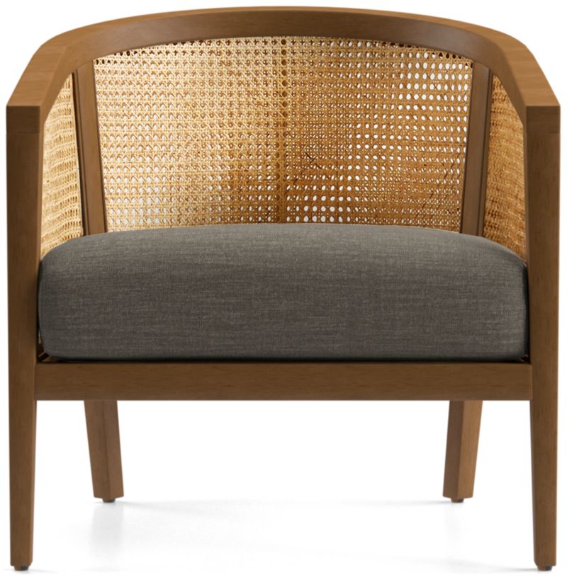 Ankara Natural Cane Chair with Ivory Cushion Crate & Barrel