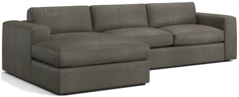 Oceanside Leather 2-Piece Chaise Sectional Sofa - image 0 of 7