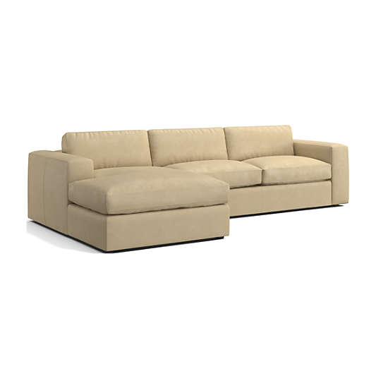 Oceanside Leather 2-Piece Chaise Sectional Sofa