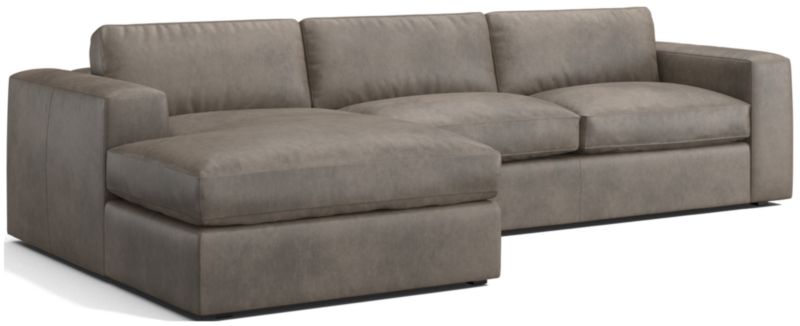 Oceanside Leather 2-Piece Chaise Sectional Sofa - image 0 of 8