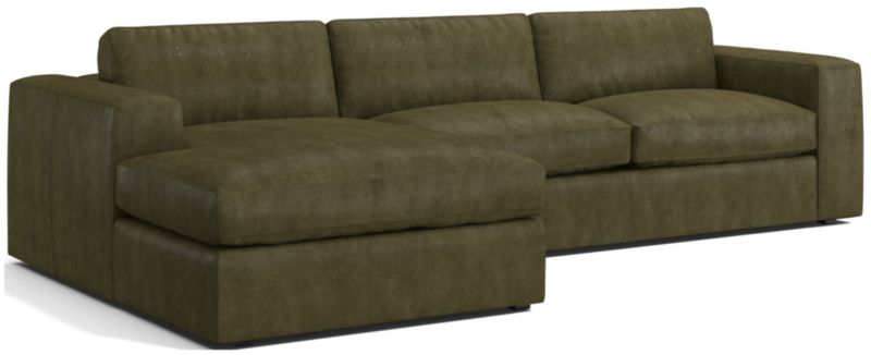 Oceanside Leather 2-Piece Chaise Sectional Sofa - image 0 of 7