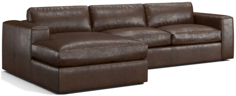 Oceanside Leather 2-Piece Chaise Sectional Sofa - image 0 of 7