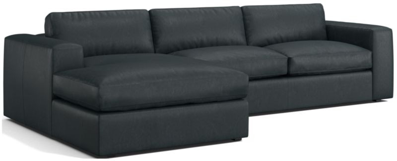 Oceanside Leather 2-Piece Chaise Sectional Sofa - image 0 of 7