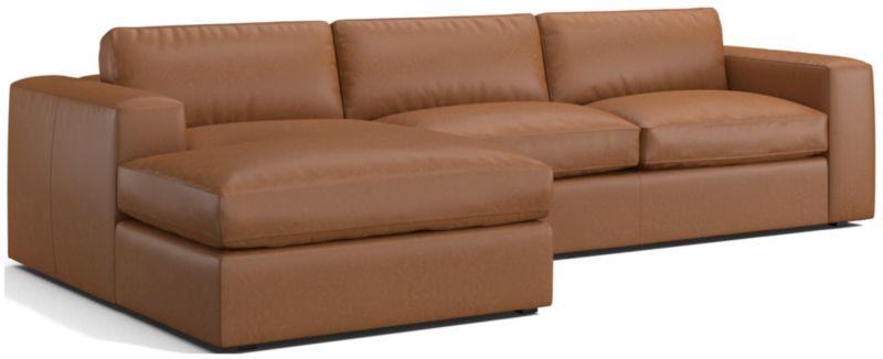 Oceanside Leather 2-Piece Chaise Sectional Sofa - image 0 of 7