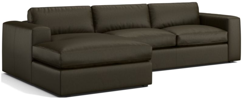 Oceanside Leather 2-Piece Chaise Sectional Sofa - image 0 of 8