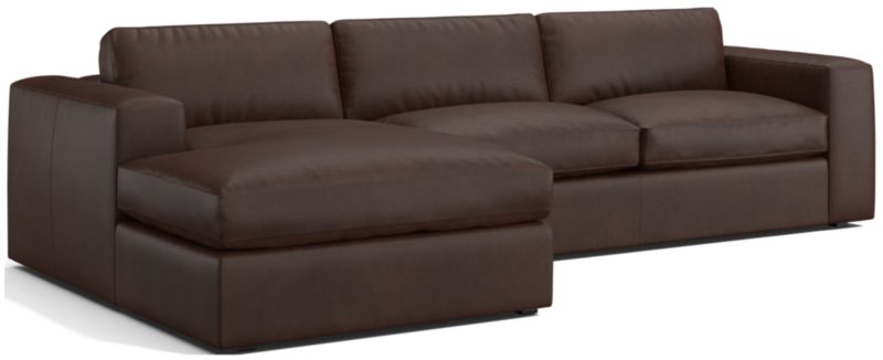 Oceanside Leather 2-Piece Chaise Sectional Sofa - image 0 of 8