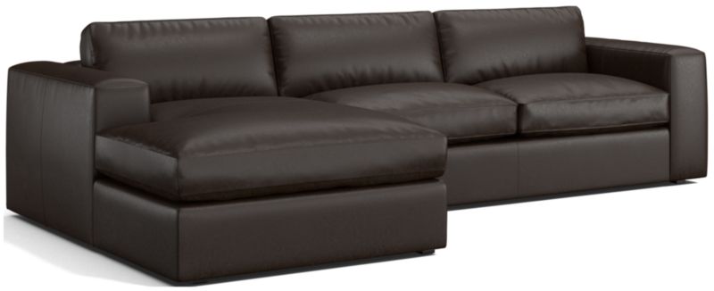 Oceanside Leather 2-Piece Chaise Sectional Sofa - image 0 of 7