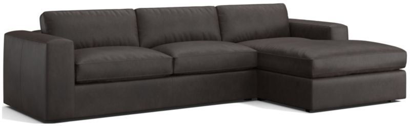 Oceanside Leather 2-Piece Chaise Sectional Sofa - image 0 of 7