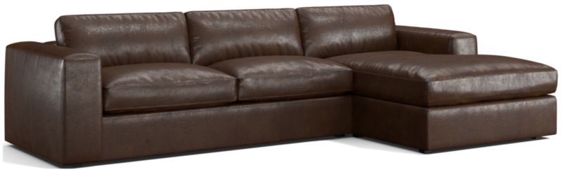 Oceanside Leather 2-Piece Chaise Sectional Sofa - image 0 of 6