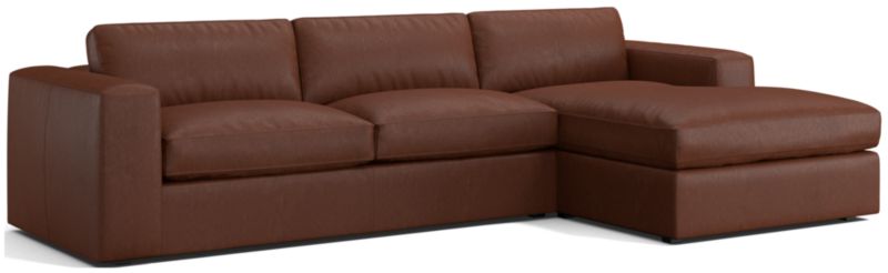 Oceanside Leather 2-Piece Chaise Sectional Sofa - image 0 of 6