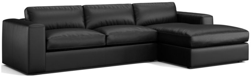 Oceanside Leather 2-Piece Chaise Sectional Sofa - image 0 of 6