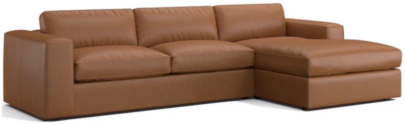 Oceanside Leather 2-Piece Chaise Sectional Sofa - image 0 of 6