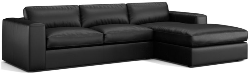 Oceanside Leather Deep-Seat 2-Piece Chaise Sectional Sofa - image 0 of 6