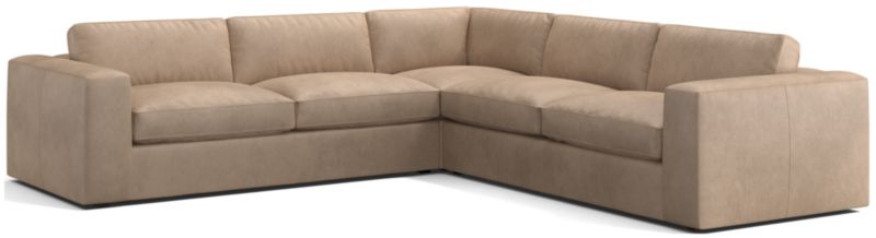 Oceanside Leather Deep-Seat 3-Piece L-Shaped Sectional Sofa - image 0 of 7