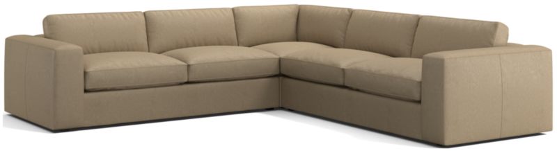 Oceanside Leather Deep-Seat 3-Piece L-Shaped Sectional Sofa - image 0 of 6