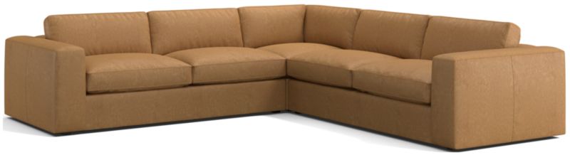 Oceanside Leather Deep-Seat 3-Piece L-Shaped Sectional Sofa - image 0 of 6