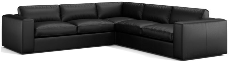 Oceanside Leather Deep-Seat 3-Piece L-Shaped Sectional Sofa - image 0 of 6