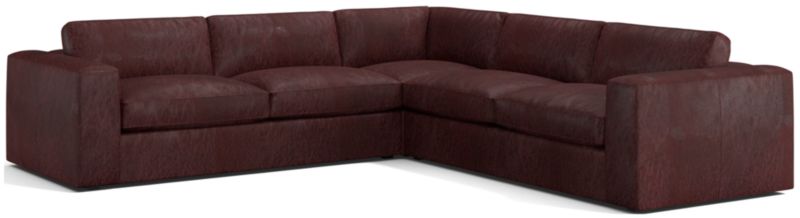 Oceanside Leather Deep-Seat 3-Piece L-Shaped Sectional Sofa - image 0 of 8