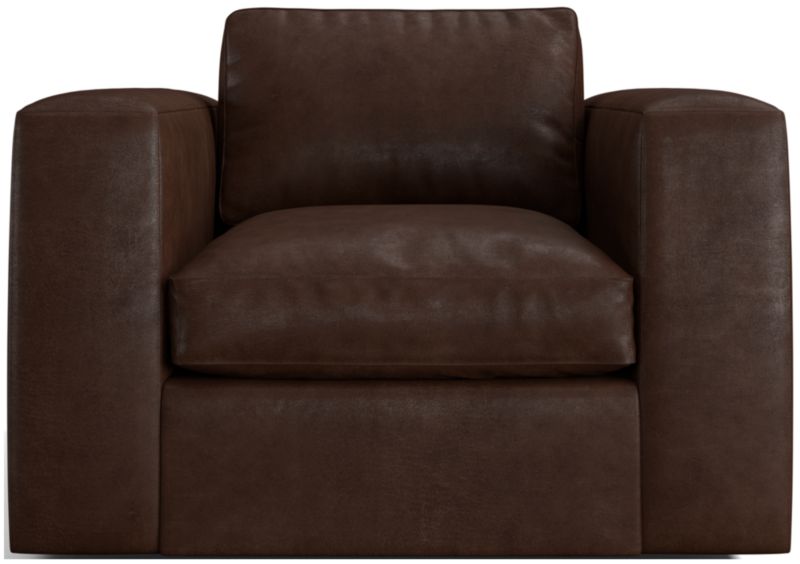 Oceanside Leather Deep-Seat Swivel Chair - image 0 of 6